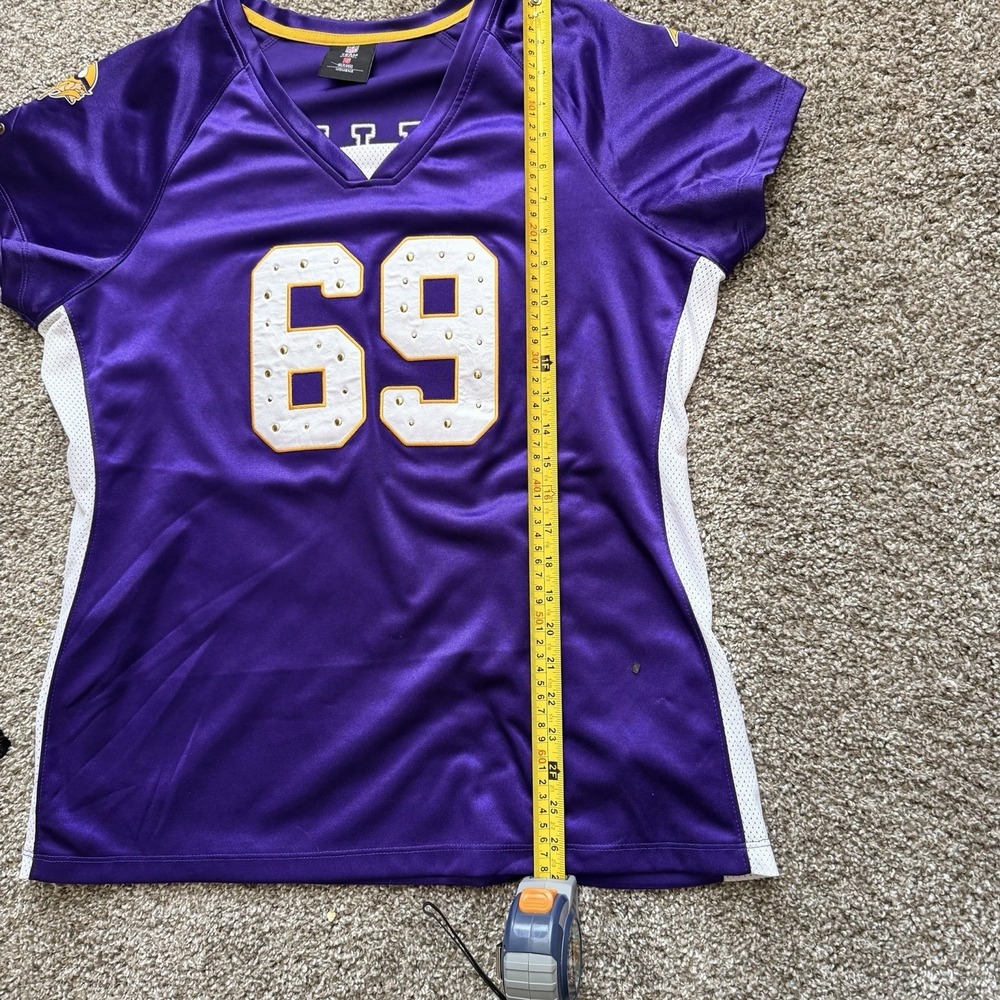 Purple Minnesota Vikings Allen 69 Football Jersey Women's Rhinestone Embellished - Picture 5 of 6